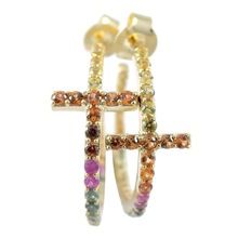 sapphire gemstone cross earrings