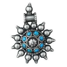 turquoise oxidized vintage look pendant