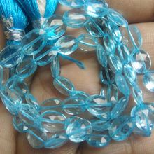 Blue Topaz oval Faceted gemstone blue beads