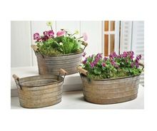 oval shape rustic planter