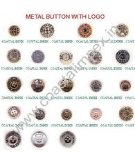 Metal button with logo