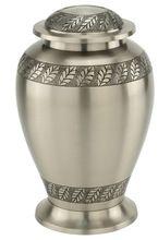 Pewter Leaf Band Cremation Urn