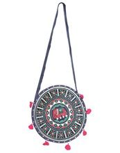 tribal Hand hathi style round embroidery handmade Shoulder bag