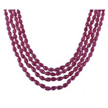 Natural Pink Ruby faceted drop beads Necklace