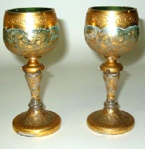 Silver And Gold Colour Coated Wine Glass