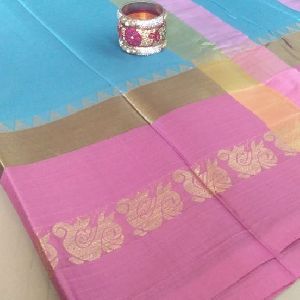 Cotton silk saree with blouse