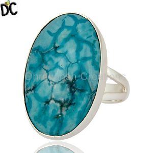 Natural Turquoise Gemstone Silver Ring