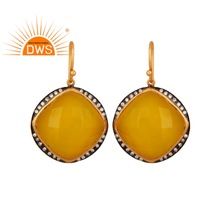 White Zircon Yellow Moonstone Earring