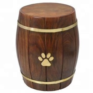 Wood Barrel Pet Urn