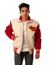 Retro collar full wool varsity jacket