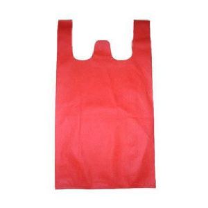 Red W Cut Non Woven Bags