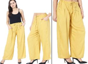 Rayon Mustard Palazzo Pants