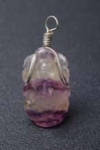 Flourite Ganesha Wire Wrap Pendant