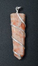 Sunstone Wire Wrap Flat Point Pendant