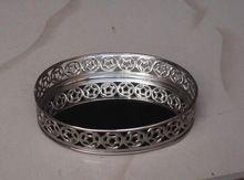 Silver plated oval service tray