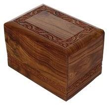 WOOD CARVED CREMATION URN