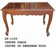 Wood Carving Vintage Table for Living Room