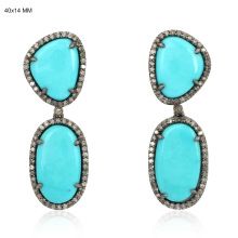 Turquoise Gemstone Dangle Earrings