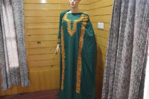 Green Kashmiri Embroidered Unstitched Suit Fabric