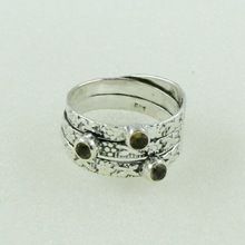 Silver Citrine Gem Stone Ring