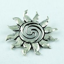 Sun Shaped Silver Pendant