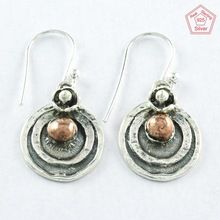 Two Tone Plain Silver Earrings