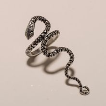Plain long snake Silver Ring