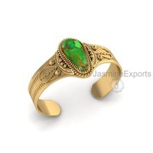 Copper Green Turquoise Gemstone Gold Plated Bangles