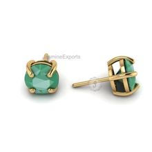 Green Onyx Gemstone Stud Earrings,