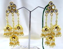 Triangle Shaped Kundan Earrings