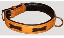 Napa leather bone design dog collar