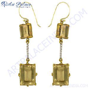 Gold plated Rose Quartz Gemstone Earring