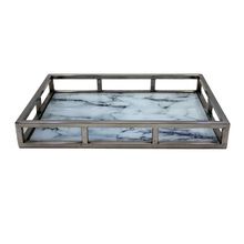 Glass Stainless Steel serving tray