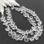 Crystal Quartz Heart Faceted Cut Gemstone Beads