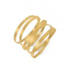 Spring Wire Plain Gold Plated Handmade Cuff Bracelet