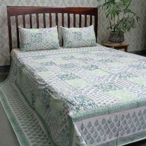 Cotton Block Printed Queen Size Bedspread