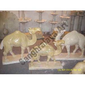 Yellow Marble Camel Statue