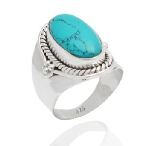 Turquoise Gemstone Bezel Rings