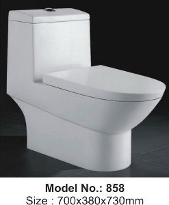 single piece toilet