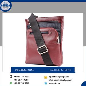 Leather Nylon Messenger Bag