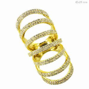 YELLOW GOLD PAVE DIAMOND CAGE RING