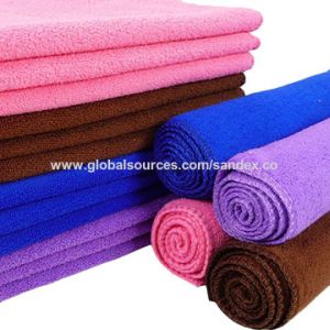 Waffle weave microfiber towel, made of 80% polyester 20% polyamide, customized design welcome.