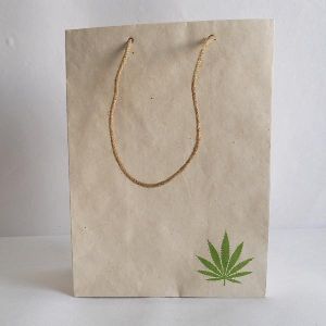 100% Hemp paper printed jute string handle bags