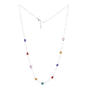 Multi Colour Glass Stone Necklace For Women and Girlz
