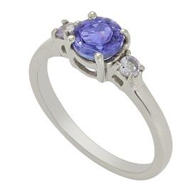Tanzanite Round Cut Sterling Silver Ring