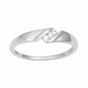 Tri Cubic Zirconia Stone Band 925 sterling Silver Ring