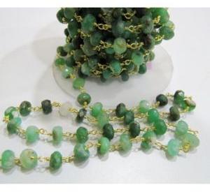 Handmade Chrysoprase beaded Rosary chain