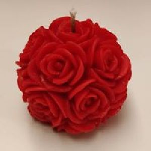 Red Rose Ball Candle