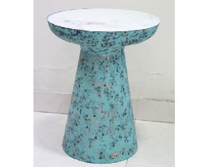 Metal and Marble Side Stool For Hotel and Home