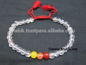 Crystal Quartz with 3bds Dstring Anklet